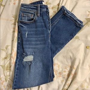 Blue ripped skinny jeans